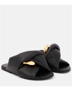 Сандалии из кожи Chain Twist, черный Jw anderson