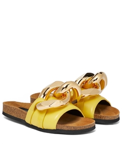 Декорированные кожаные шлепанцы, желтый Jw anderson