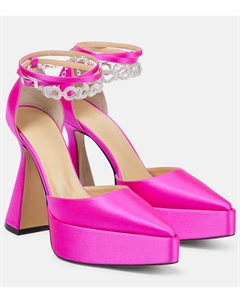 Атласные туфли на платформе с отделкой в виде банта, фуксия Mach & mach