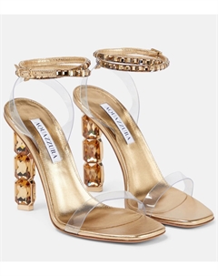 Босоножки Aura Plexi 105 с декором, Soft Gold Aquazzura