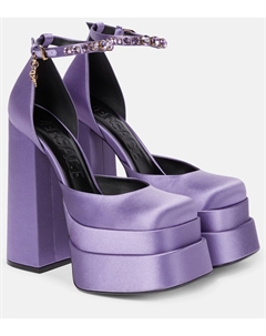 Атласные туфли-лодочки Medusa Aevitas на платформе, Orchid-Oro Versace