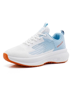 Низкие женские беговые кроссовки бело-голубые, цвет White Blue Tonybear