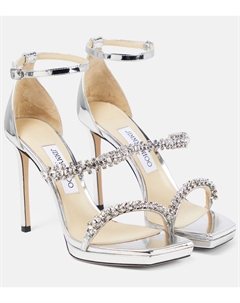 Сандалии Bing 105, украшенные кристаллами, серебряный Jimmy choo