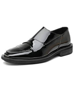 Мужские повседневные туфли черные с потайной платформой, цвет Black Hidden Wedge Weishibangwei