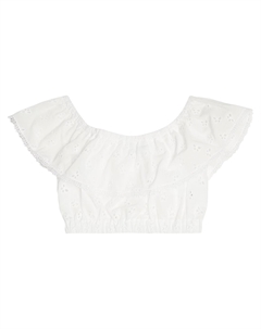 Хлопковый топ с вышивкой англез, Butterfly White Paade mode