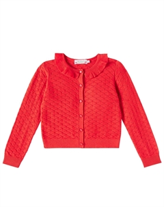 Кардиган Emy из смеси хлопка и льна, Coquelicot Bonpoint