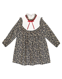 Платье из хлопка с цветочным принтом, Bingsu Black Paade mode