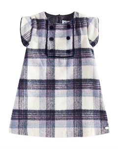 Платье из шерстяной смеси в мелкую клетку, Bleuet Tartine et chocolat