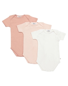 Детский комплект из 3 хлопковых боди, Pale Pink Bonpoint