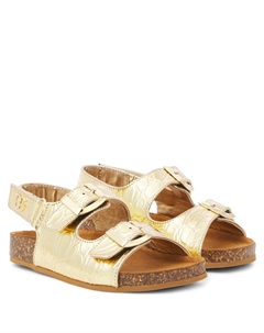 Сандалии из металлизированной кожи, Oro Dolce & gabbana kids