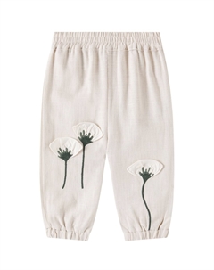 Льняные брюки с вышивкой Baby Anje, Soft Sand Donsje