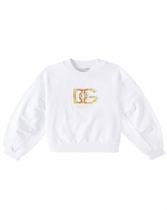 Толстовка из хлопкового джерси с логотипом, Bianco Ottico Dolce & gabbana kids