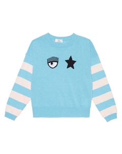 Полосатый свитер в технике интарсия от Chiara Ferragni, Bachelor+Violet Monnalisa