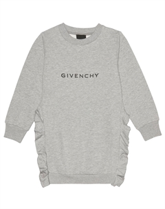 Платье-свитшот из джерси с логотипом, Grey Marl Givenchy kids