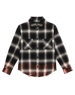 Рубашка из хлопка в клетку Degradé, Black-Japanese Plaid Amiri kids