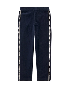 Прямые брюки из хлопкового бархата Rocky, Navy Blazer Konges slojd