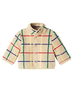 Детская флисовая куртка в клетку, белый Bobo choses