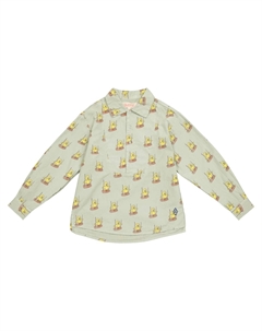 Хлопковая рубашка с принтом птицы Мандрил, Soft Green Birds The animals observatory