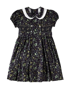 Платье Arcadia из хлопка с цветочным принтом и сборками, Navy Floral La coqueta