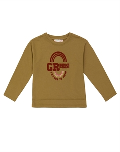 Толстовка из хлопкового флиса, Upb Kaki Clair Bonpoint