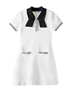 Платье-поло из жаккарда, белый Self-portrait kids