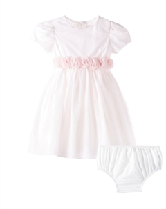 Детское платье из тюля с цветочной аппликацией, розовый Il gufo