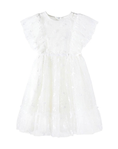 Платье из тюля с вышивкой и пайетками, Nacre Tartine et chocolat