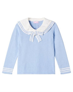 Хлопковый свитер Клаудины с бантом, Dusty Blue La coqueta