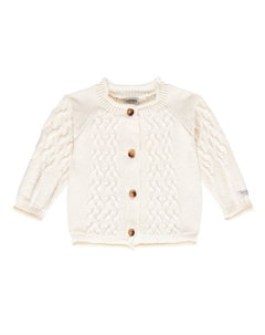Хлопковый кардиган Baby Cleo с косами, белый Donsje