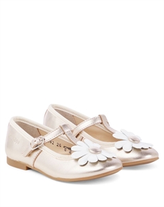 Балетки Dory Flo из металлизированной кожи, Laminato Platine Pom d'api