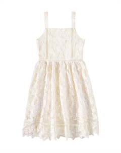 Платье с кружевом и бантом, белый Self-portrait kids
