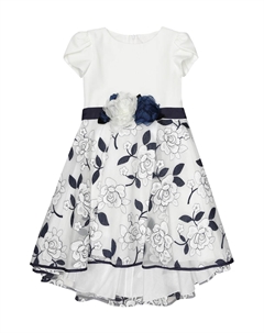 Платье из вышитого тюля, белый Monnalisa