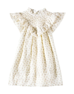 Платье Сандра из рами с цветочным принтом и оборками, Cream Flower C'era una volta