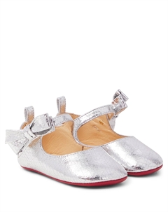 Туфли Мэри Джейн из кожи Baby Lou Babe, серебряный Christian louboutin kids