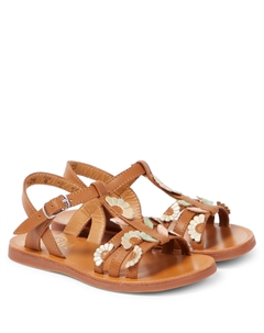 Сандалии из кожи Plagette Multi Daisy, Nappa Camel Pom d'api