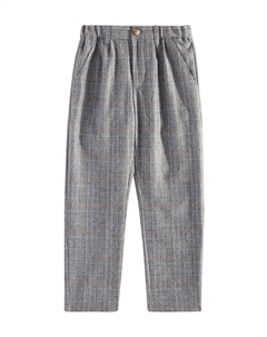 Клетчатые брюки в стиле принца Уэльского от Стивена Глена, Slate Grey Bonpoint