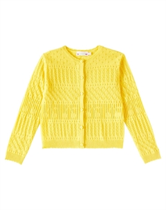 Кашемировый кардиган Enza, Jaune Citron Bonpoint