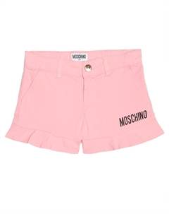 Шорты из хлопковой смеси с логотипом, Sugar Rose Moschino kids