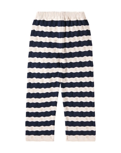 Трикотажные хлопковые брюки в полоску Марина, темно-синий The new society