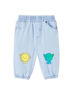 Джинсы с принтом для младенцев, Azure-Blue Stella mccartney kids