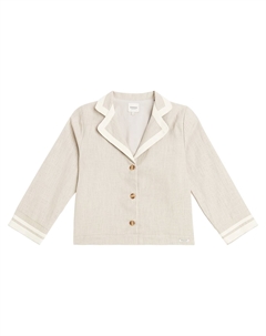 Льняной блейзер Quirijin с вышивкой, Soft Taupe Donsje