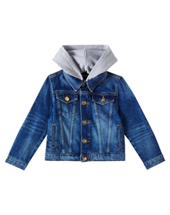 Джинсовая куртка с логотипом, Medium Blue+Grey Melange+White Versace kids