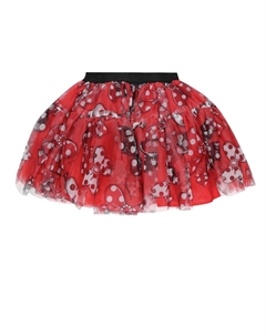 Юбка из тюля с принтом, красный Monnalisa