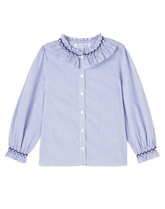 Хлопковая рубашка с вышивкой в бенгальскую полоску, Chambray Tartine et chocolat