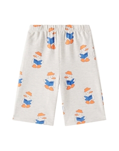 Прямые брюки из хлопковой смеси с принтом для малышей, Cream Heather Tinycottons