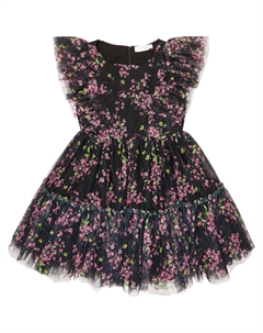 Платье из цветочного тюля, черный Monnalisa