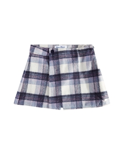 Клетчатая юбка-шорты из смесовой шерсти, Bleuet Tartine et chocolat