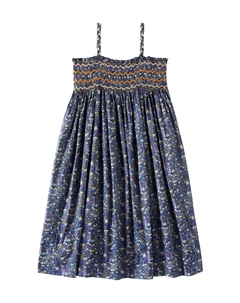 Платье Frances из хлопка с оборками, Fl Encre Bonpoint