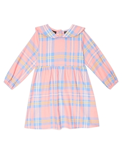 Платье из хлопковой фланели в клетку, розовый Mini rodini