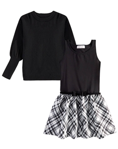 Платье-свитер с поясом, Nero + Panna Monnalisa